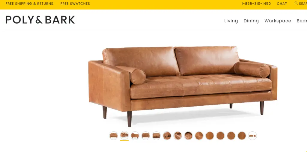 Poly & Bark Leather Sofa Review (Are They Good Quality?) - Best Leather ...