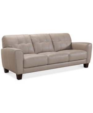 Kaleb 84" Tufted Leather Sofa, Created for Macy's