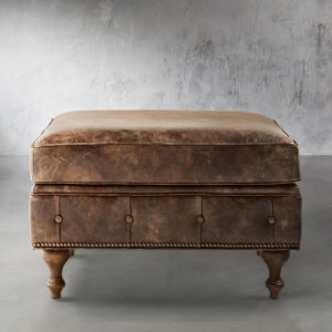 Wessex Leather 32" Tufted Ottoman