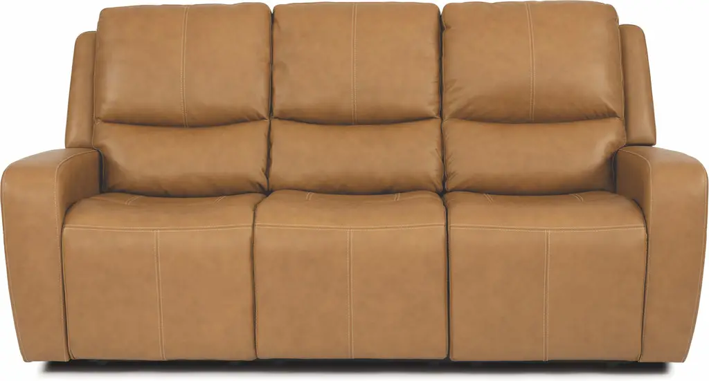 flexsteel leather sofa in sand