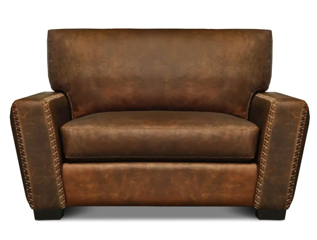 City Cowboy Top Grain Leather Sofa in Cigar Brown