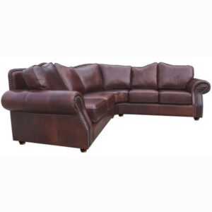 107" Wide Genuine Leather Symmetrical Corner Sectional