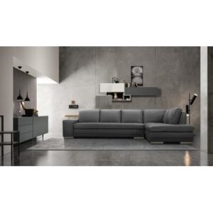 124" Wide Genuine Leather Sofa & Chaise