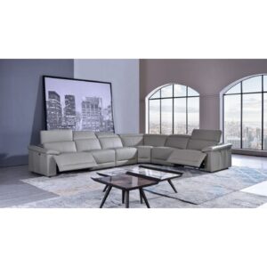150" Wide Genuine Leather Symmetrical Corner Sectional