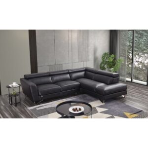 30" Wide Genuine Leather Right Hand Facing Sofa & Chaise