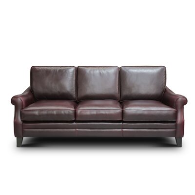 Adriana 100% Top Grain Leather Traditional Sofa