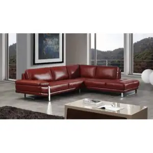 Bahira 114" Wide Genuine Leather Modular Sofa & Chaise