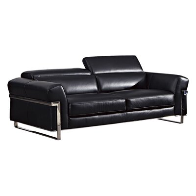 Baragrey 86" Genuine Leather Pillow Top Arm Sofa
