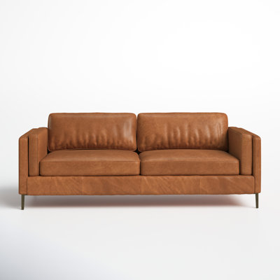 Bari 84" Genuine Leather Square Arm Sofa