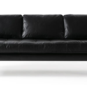 Brando 74" Leather Sofa, Napoli Black