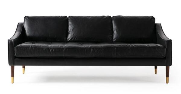 Brando 74" Leather Sofa, Napoli Black