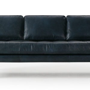 Brando 74" Leather Sofa, Napoli Blue
