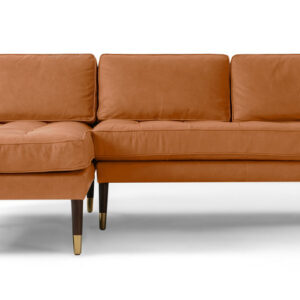 Brando 83" Leather Sofa Sectional Left, Milano Russet