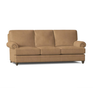 Carrado 87.5" Genuine Leather Rolled Arm Sofa