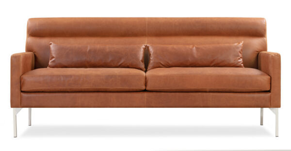 Churchill 74" Leather Sofa, Milano Cigar
