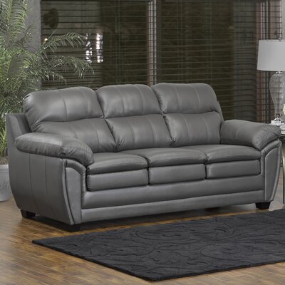 Coyle 86" Genuine Leather Pillow Top Arm Sofa
