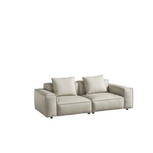 EK8008 Navy Blue Full Leather Sofa