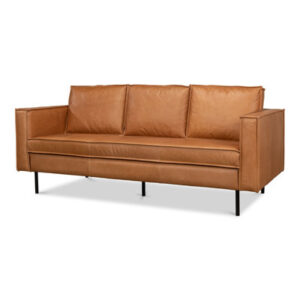 Esprit 74" Genuine Leather Tuxedo Arm Sofa