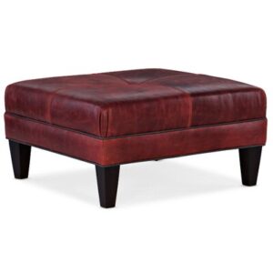Fair-N-Square 33" Wide Genuine Leather Square Cocktail Ottoman