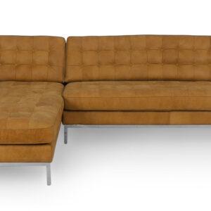 Florence 101" Leather Left Sectional, Cognac