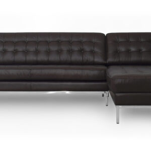 Florence 101" Leather Right Sectional, Brown Top Grain