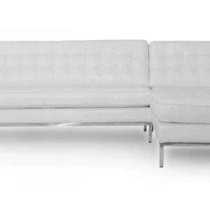 Florence 101" Leather Right Sectional, White Top Grain