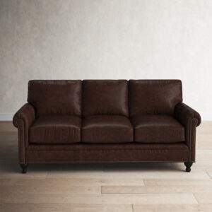 Harrison 84" Genuine Leather Rolled Arm Sofa
