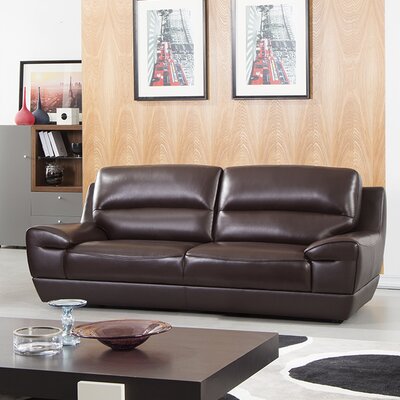 Hofstra 87" Leather Match Pillow Top Arm Sofa