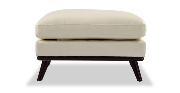 Jackie 32" Leather Ottoman, White