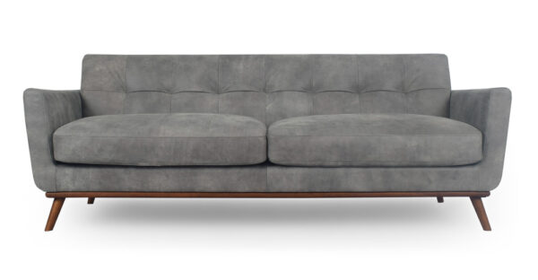 Jackie 88" Leather Sofa, Elefante