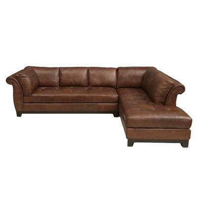 Jeanine 120" Wide Genuine Leather Sofa & Chaise