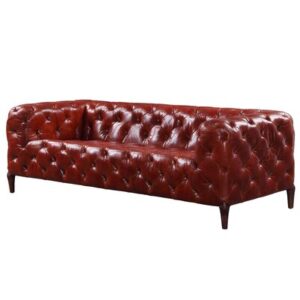 Jules 85" Genuine Leather Round Arm Sofa
