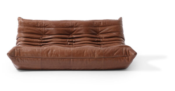Louvre 70" Leather 3-Seat Sofa, Saddle