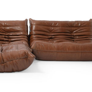 Louvre Modular 93" Nikki 3-pc Leather Sofa, Saddle