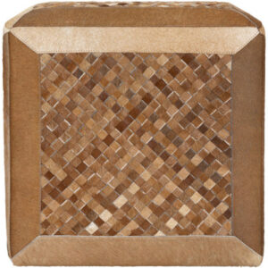 Mcdannold 18" Wide Genuine Leather Square Cube Ottoman