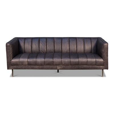Meza 83" Genuine Leather Square Arm Sofa