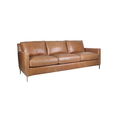 Nenita 86" Genuine Leather Square Arm Sofa