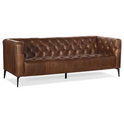 Nicolla 84" Genuine Leather Tuxedo Arm Sofa