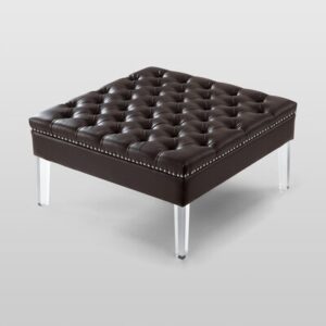 Pu Leather Tufted with Nailhead Trim Ottoman Coffee Table
