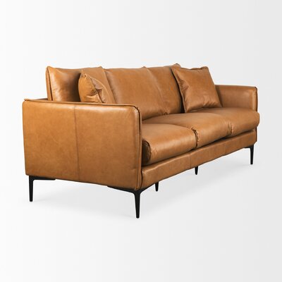 Rafter 85" Genuine Leather Round Arm Standard Sofa