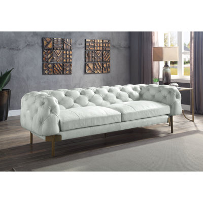 Ragle Sofa In Vintage White Top Grain Leather