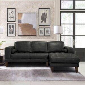 Randolph 124" Wide Genuine Leather Right Hand Facing Sofa & Chaise