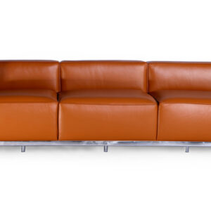 Roche 93" Leather Sofa, Caramel