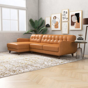 Santiago 111.5" Wide Genuine Leather Sofa & Chaise
