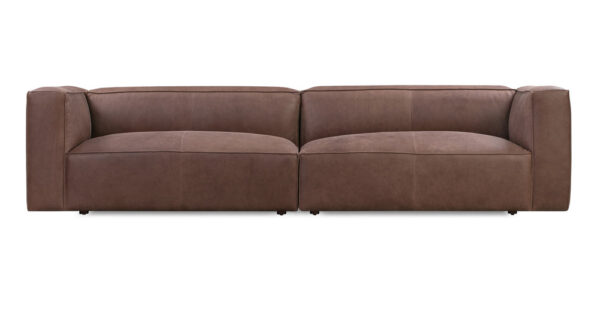 Soho 110" Leather Sofa, Milano Mocha