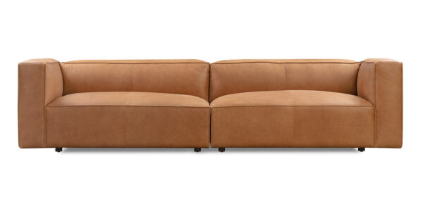 Soho 110" Leather Sofa, Milano Russet
