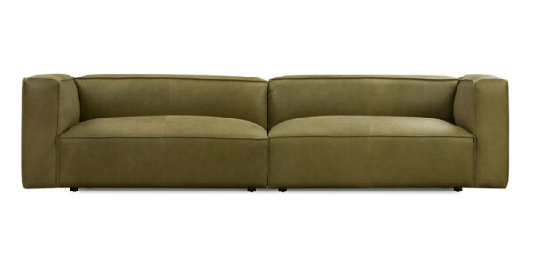 Soho 110" Leather Sofa, Verona Olive
