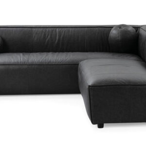 Soho 96" 2-pc Sofa Reversible Leather Sectional, Ebony