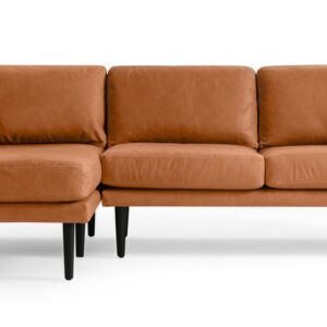 Spectre 81" Leather Sofa Sectional Left, Milano Russet