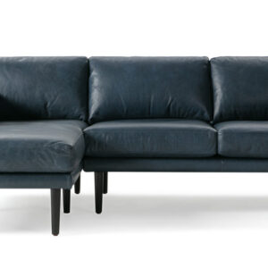 Spectre 81" Leather Sofa Sectional Left, Napoli Blue